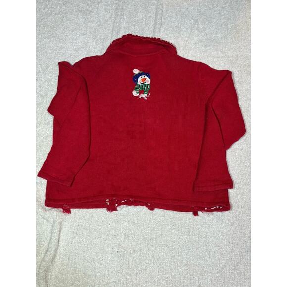 Carolina Colour Christmas Snowman Zip Up Sweater Size Extra Large - Picture 6 of 6